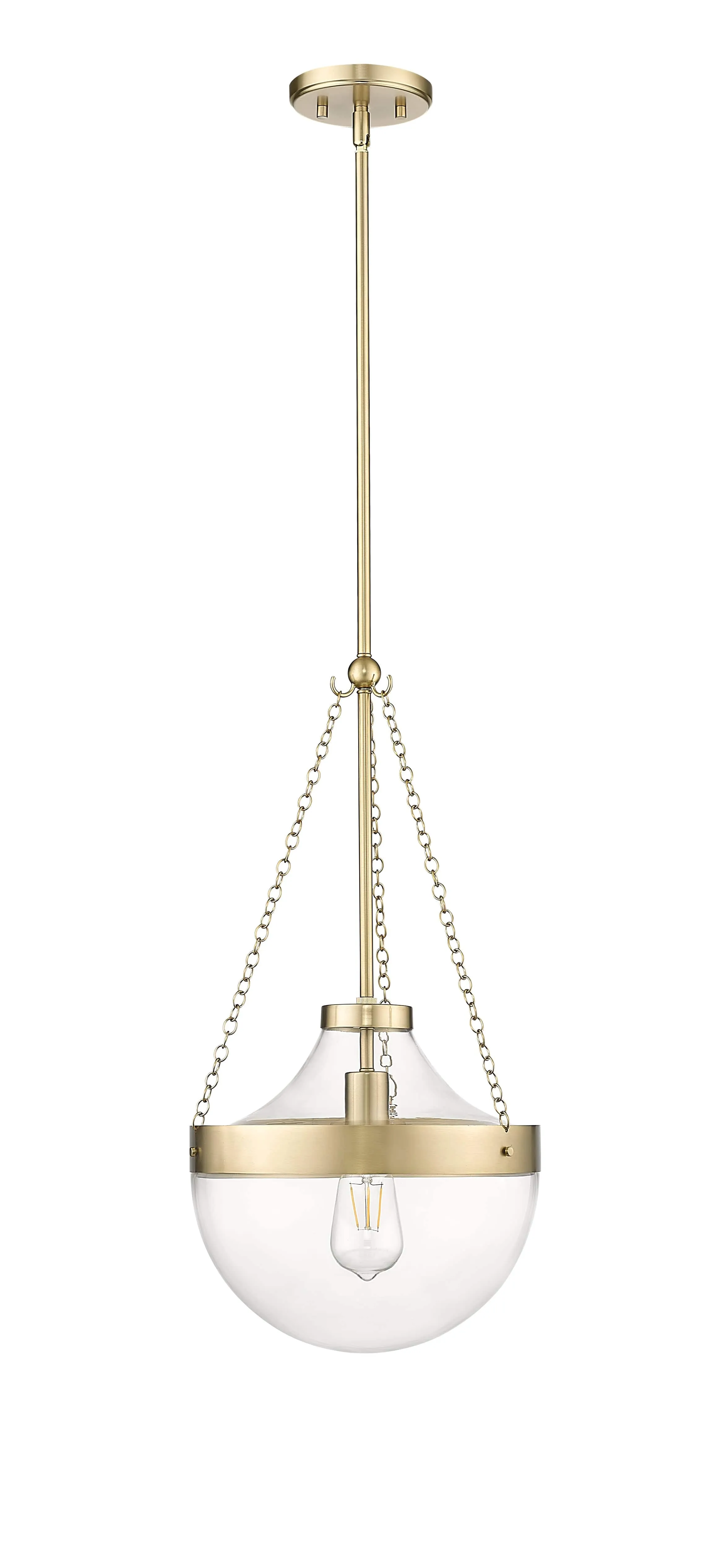 Clarra Pendant - Modern Gold - Clear Glass - 12in. Diameter - E26 Medium Base