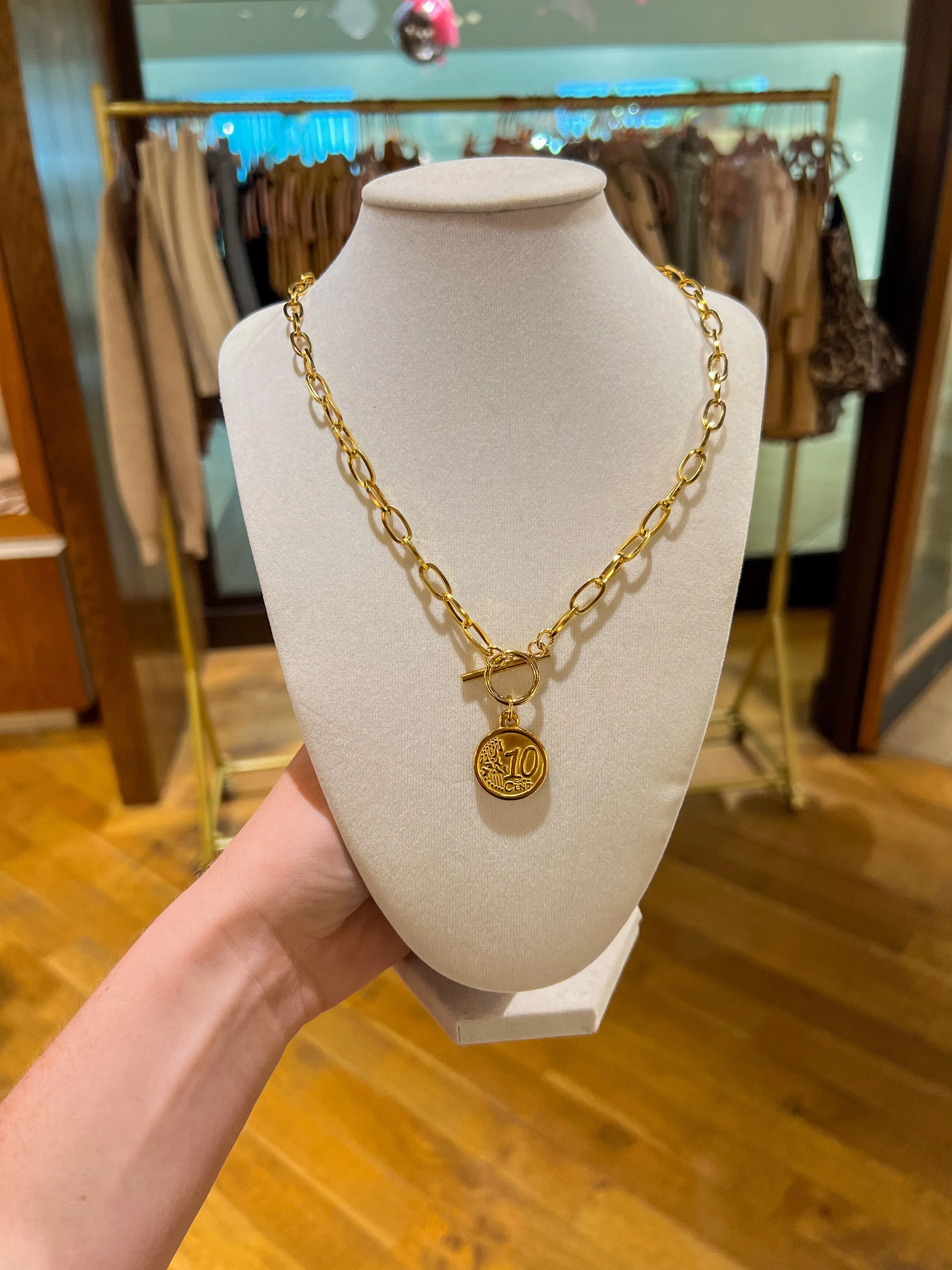 Coin Necklace Gold Plated