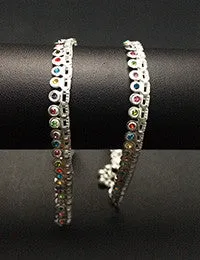 Colourful stone Anklets