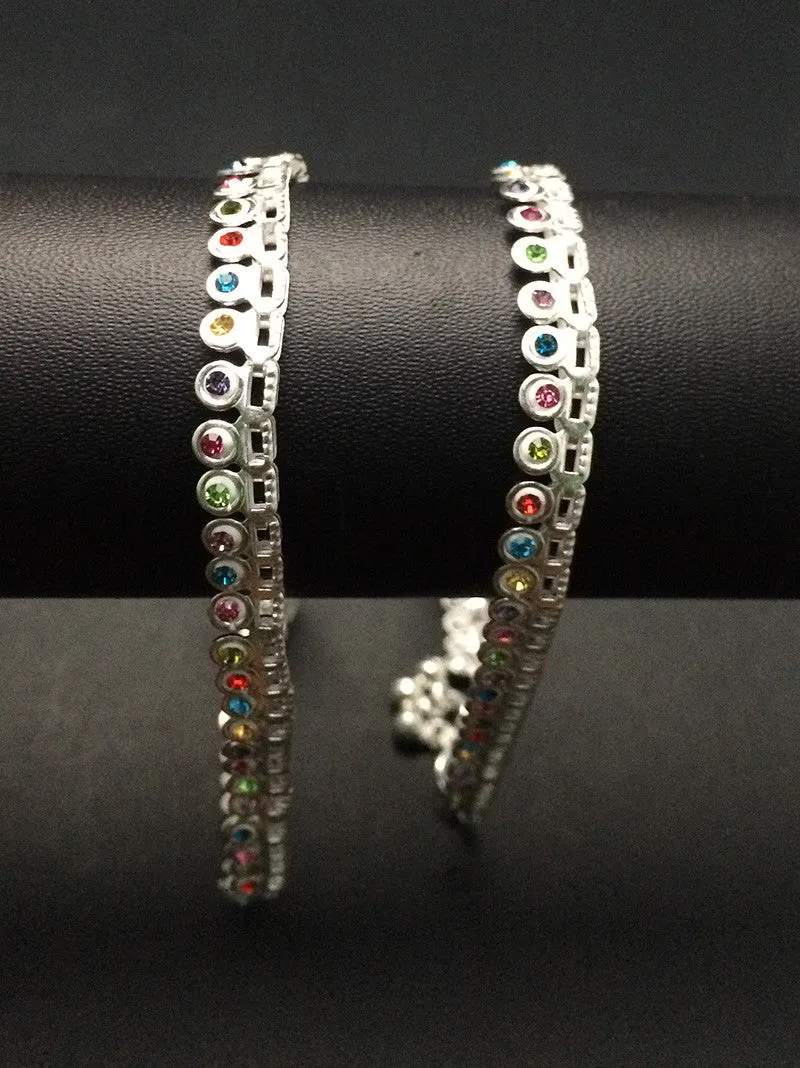 Colourful stone Anklets
