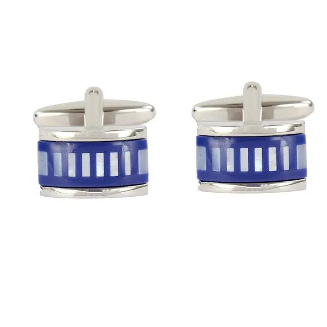 Dalaco Dome Striped Mother of Pearl Cufflinks