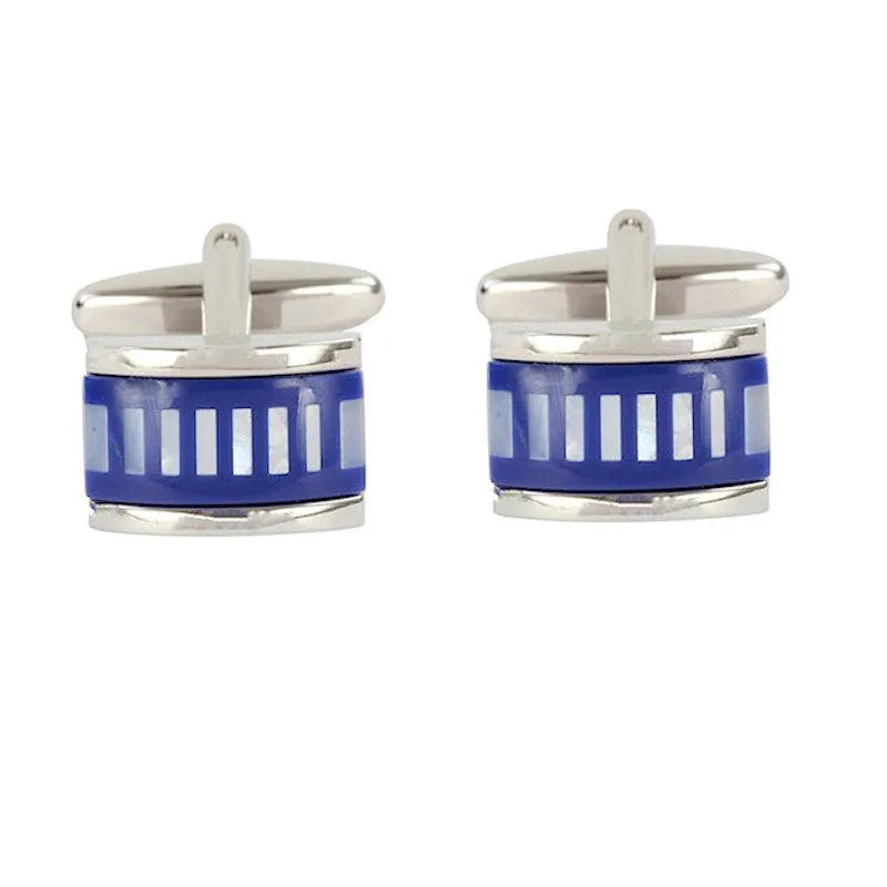 Dalaco Dome Striped Mother of Pearl Cufflinks