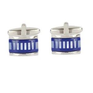 Dalaco Dome Striped Mother of Pearl Cufflinks