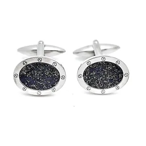 Dalaco Lapis Lazuli Porthole Cufflinks