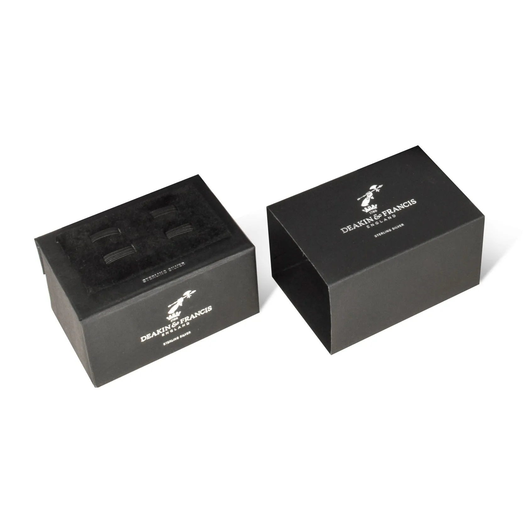 Deakin & Francis Sterling Silver Blue Enamel Cufflinks