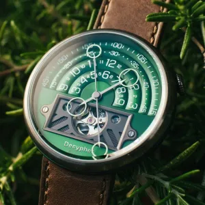 DECYPHER Man Watch Automatic Mechanical Wristwatches Luxury 46mm Stainless Steel Luminous Moon Phase Waterproof Watches Fashion