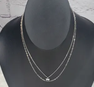 Dorothy dainty chain layered necklace with butterfly charm