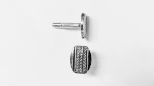Dupsie's Silver Serengeti Shield pair of Cufflinks DPJSC10