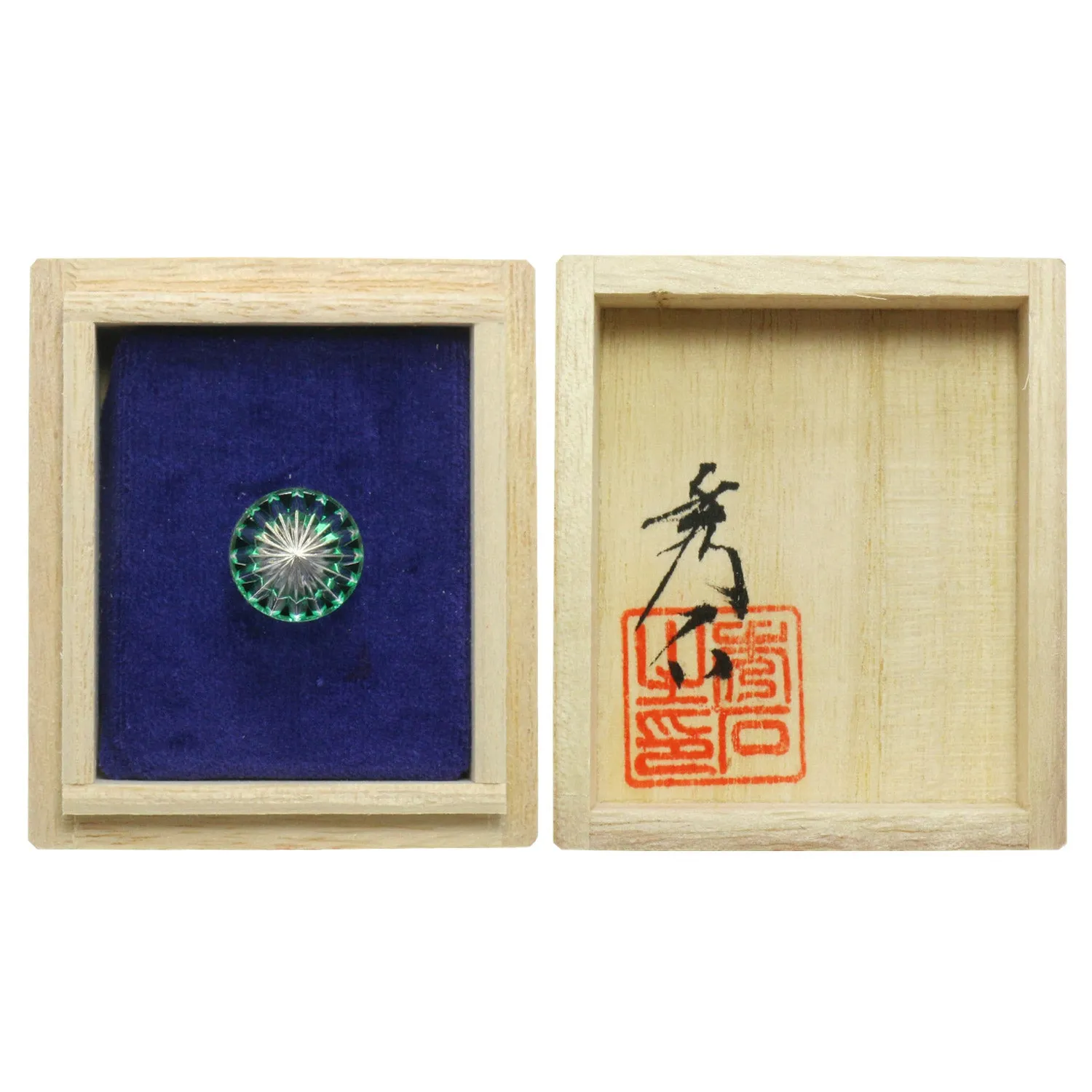 Edo Kiriko Kiku Green Pins Matcha