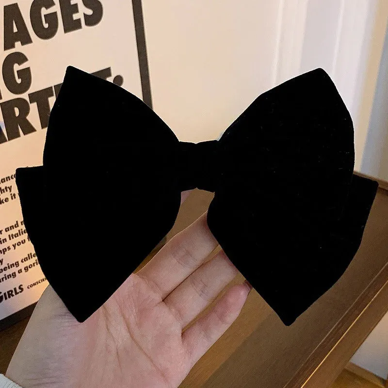 Elegant Black Velvet Bow Barrette Hair Pins Collection