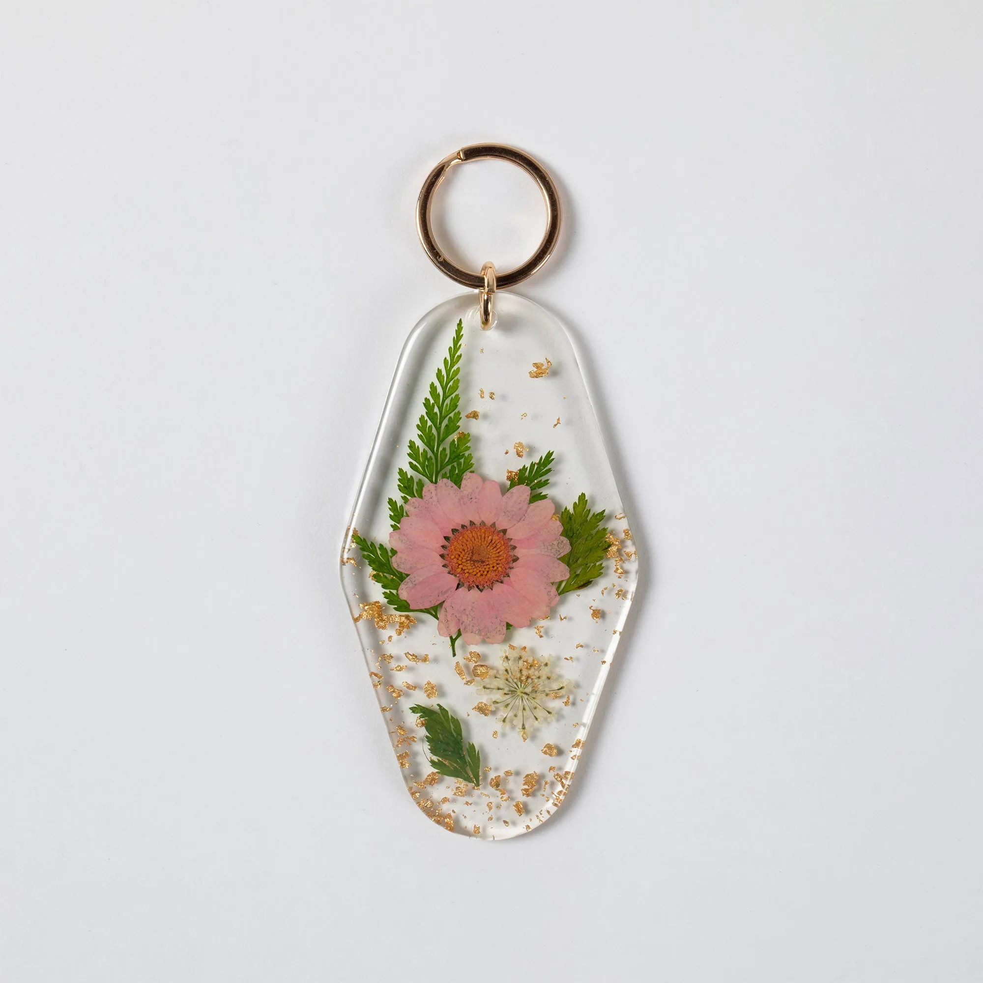 Elegant Real Flowers Keychain