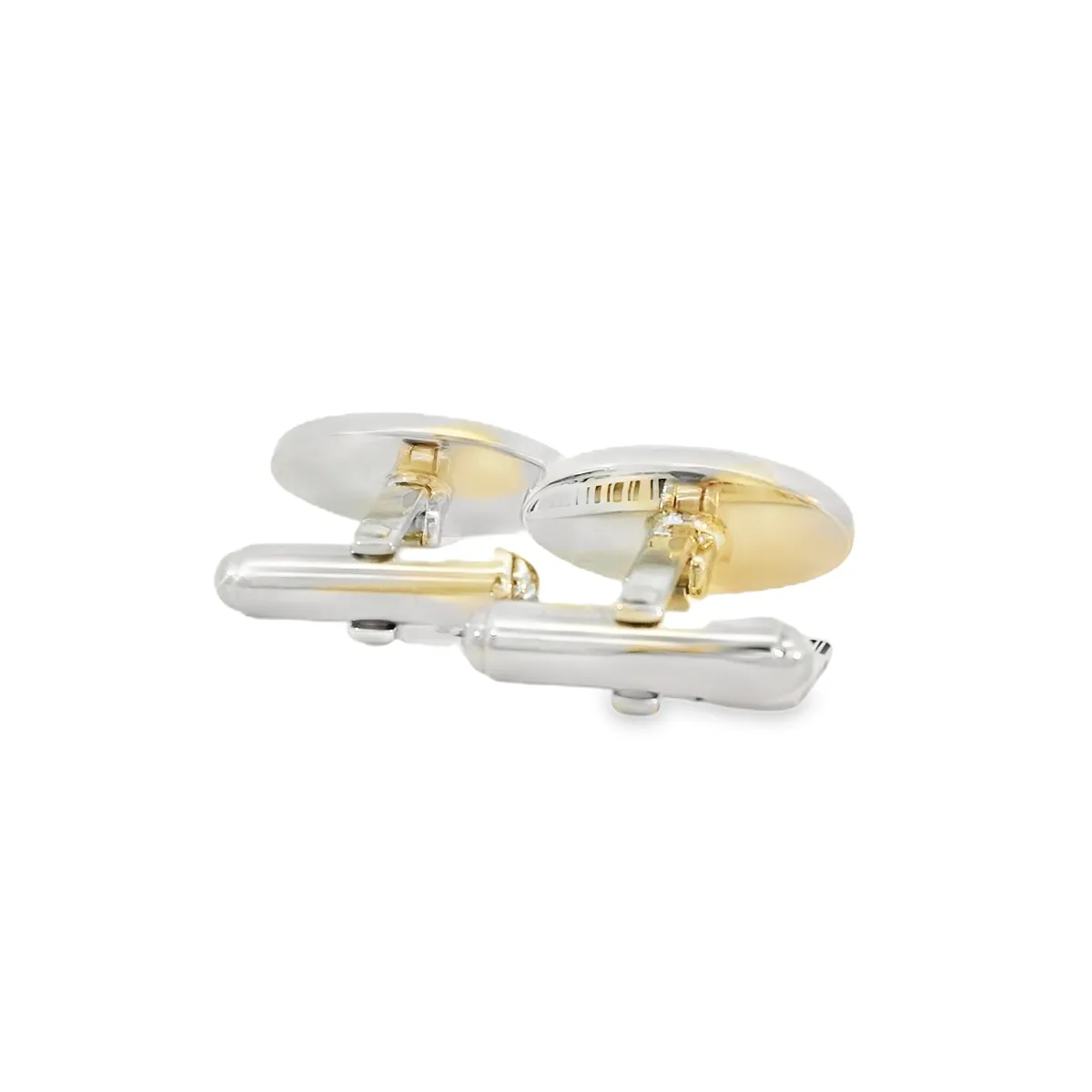 Elegant Silver Cufflinks with Ruby Accents