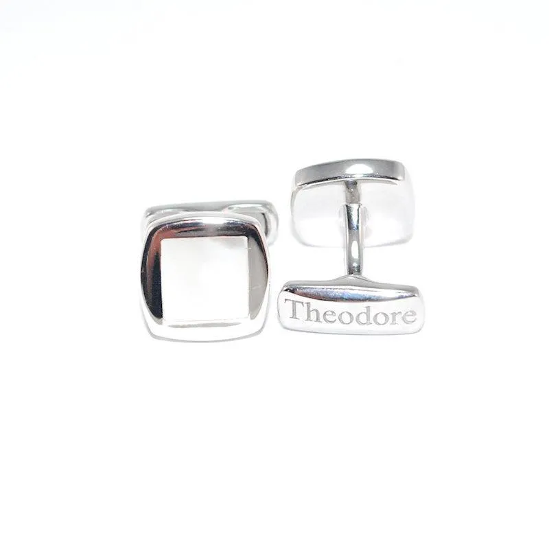 Elegant Sterling Silver Mother of Pearl Cufflinks