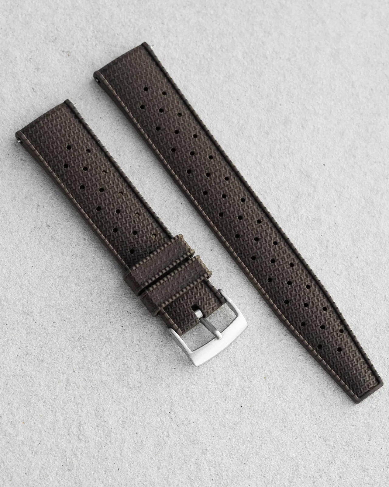 FKM RUBBER - "TROPICAL" VINTAGE STYLE STRAP (BROWN)