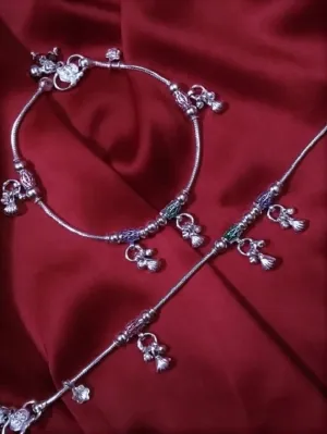 Girls Silver Anklets (5-7 yrs)