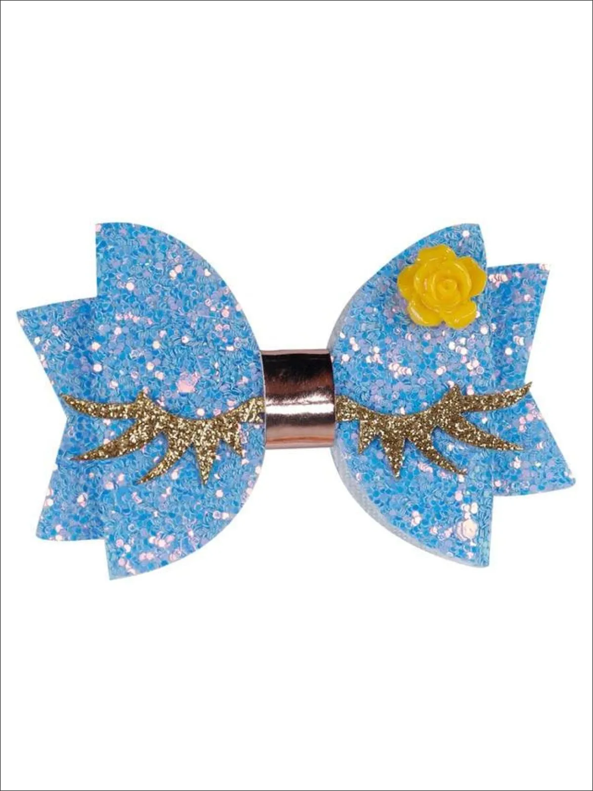 Girls Unicorn Glitter Eyelash Hair Bow