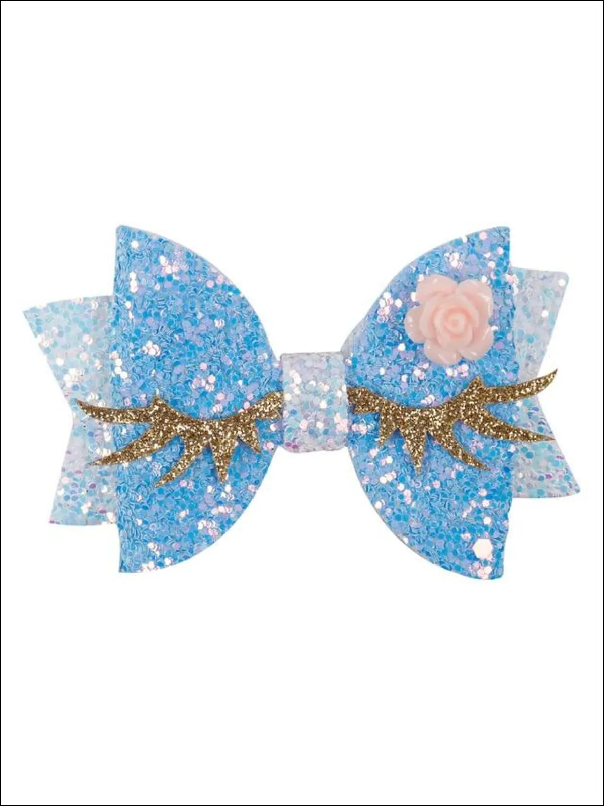 Girls Unicorn Glitter Eyelash Hair Bow
