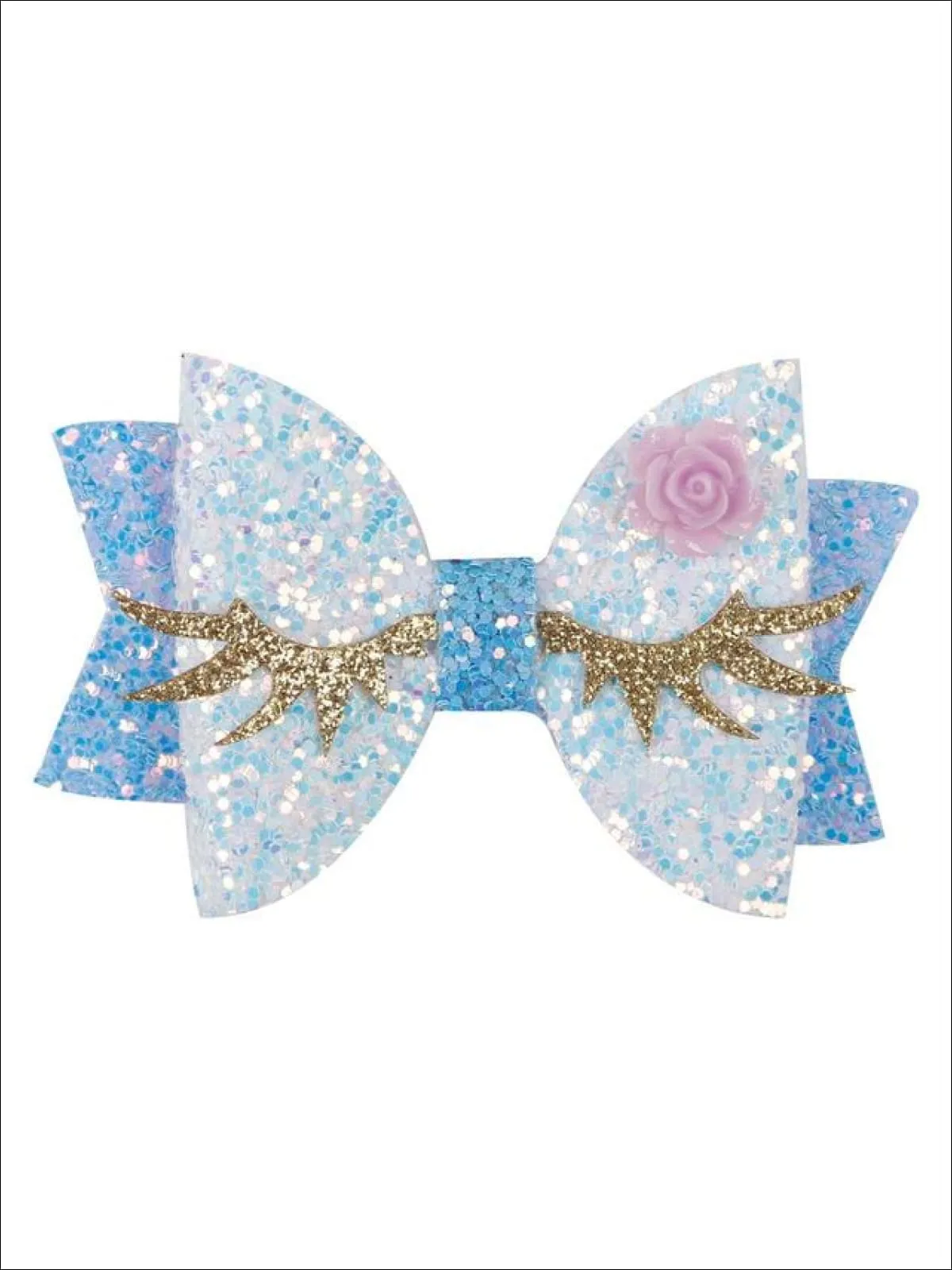 Girls Unicorn Glitter Eyelash Hair Bow