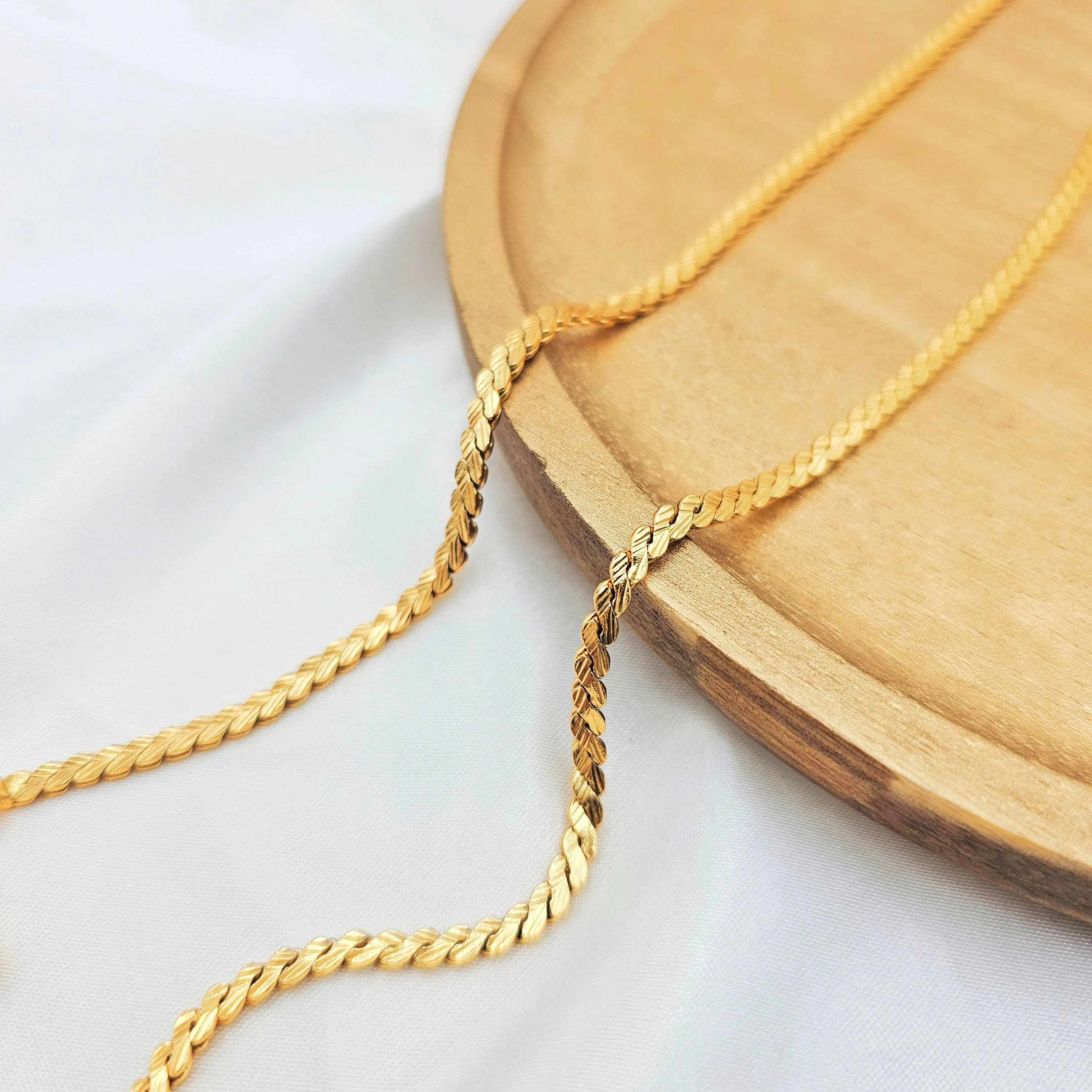 Gold Plated Braided Rope Chain Anklets