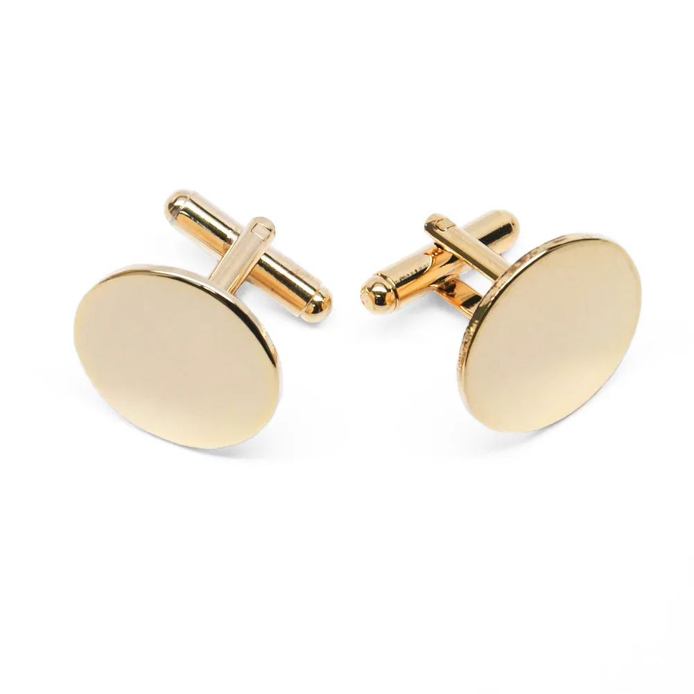 Gold Round Cufflinks