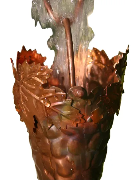Grapevines Rain Chain - 8.5ft Copper Decorative Downspout Alternative