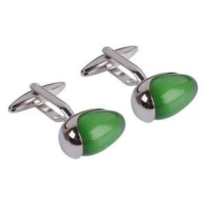 Green Stone Egg Cufflinks