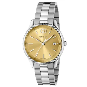 Gucci G-Timeless 38m Gold Plated Dial Quartz Watch YA1264234