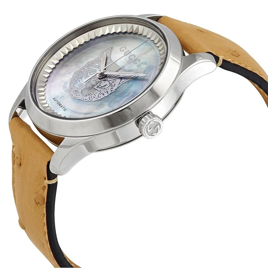 Gucci G-Timeless Automatic Transparent Mother of Pearl Dial Ladies Watch YA1264112