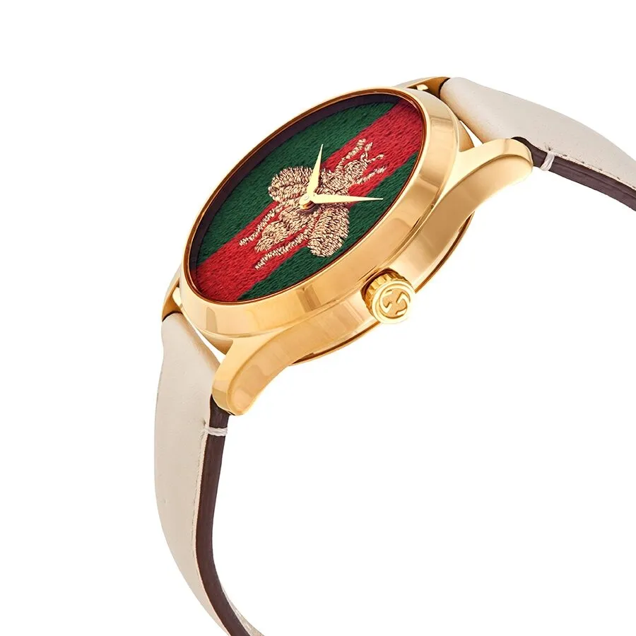 Gucci G-Timeless Quartz Green and Reb Web Nylon Dial Ladies Watch YA1264128