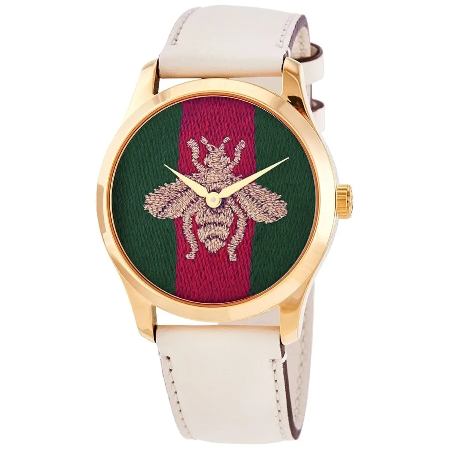 Gucci G-Timeless Quartz Green and Reb Web Nylon Dial Ladies Watch YA1264128
