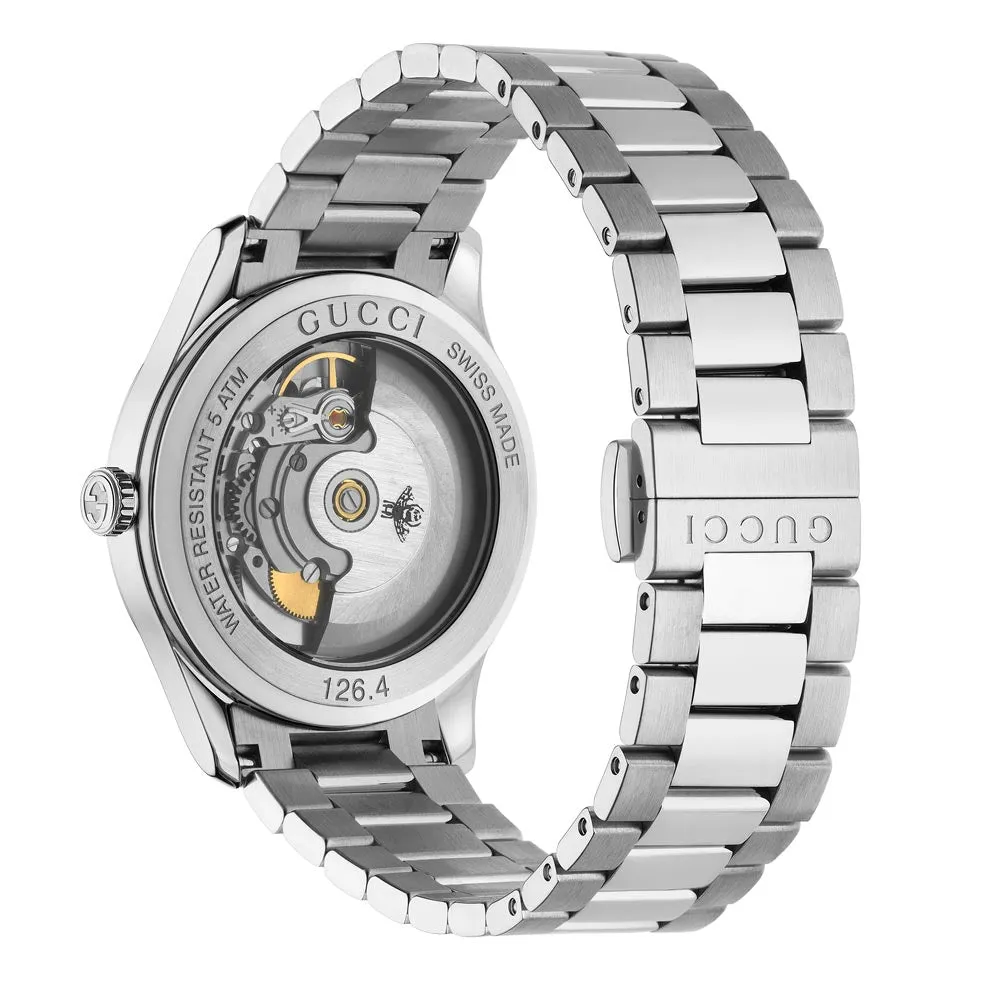 Gucci G-Timeless Stainless Steel 38mm Black Onyx Dial With Bees Automatic Watch YA1264130