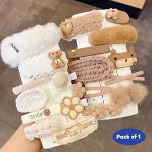 Hairpin Simple Side Bangs Clip Cartoon Barrettes Alligator Bobby Pins Handmade Headwear Cute Hair Accessories Gifts for Kids Teens Women (Pack of 1, Random Design)