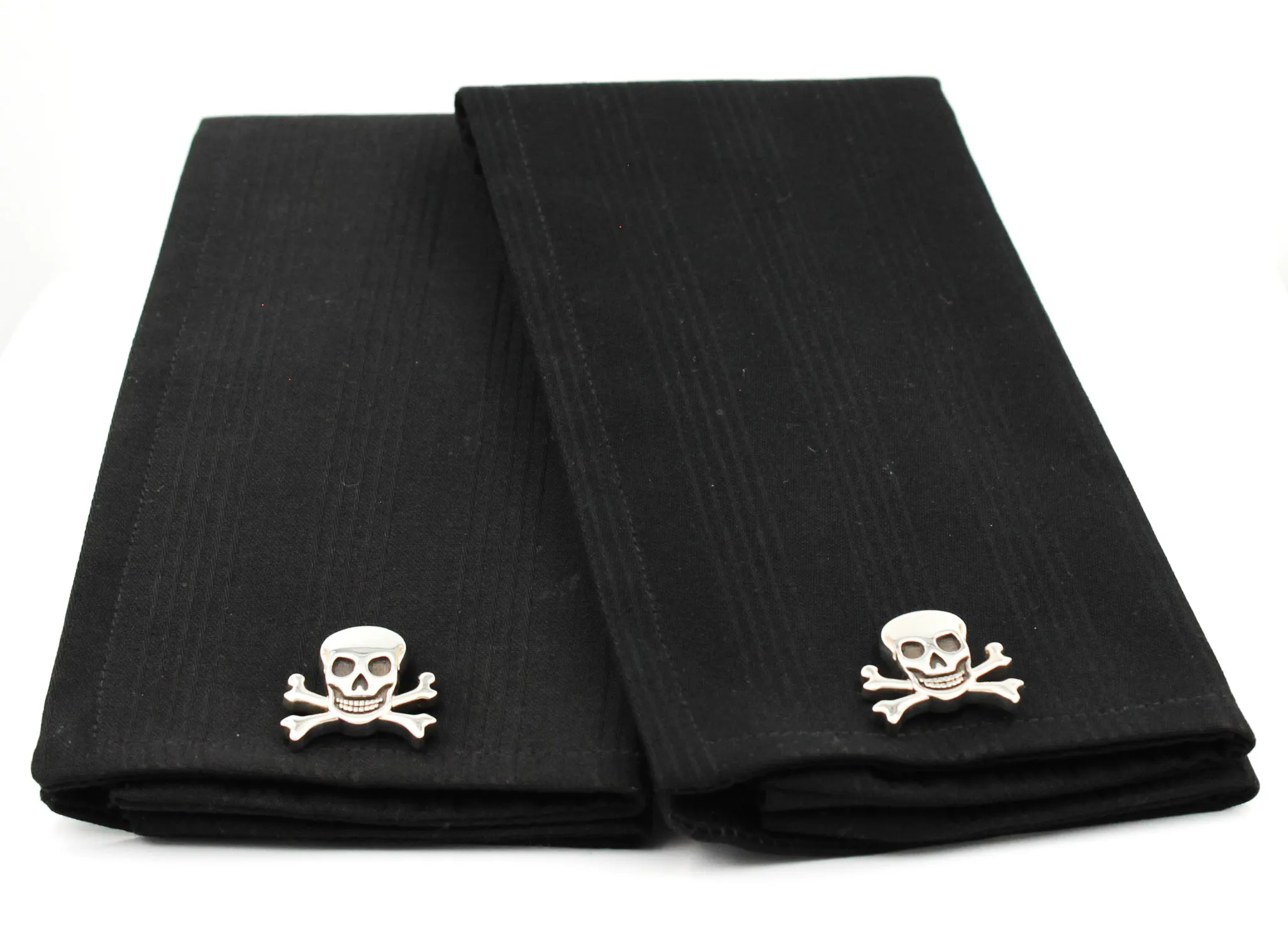 Handmade Sterling Silver Skull and Crossbones Cufflinks