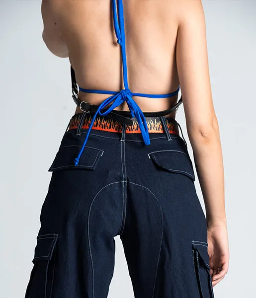 IN CHAINS HARNESS TOP - BLACK