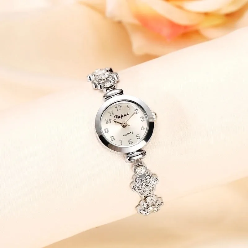 Ins Style Solid Color Flower Quartz Women's Watches