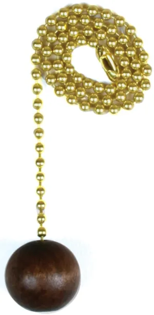 Jandorf 60312 Pull Chain, 12 in L Chain, Brass, Walnut :CD: QUANTITY: 1