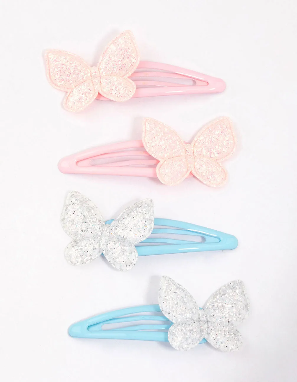 Kids Mixed Glitter Butterfly Hair Snaps 4-Pack