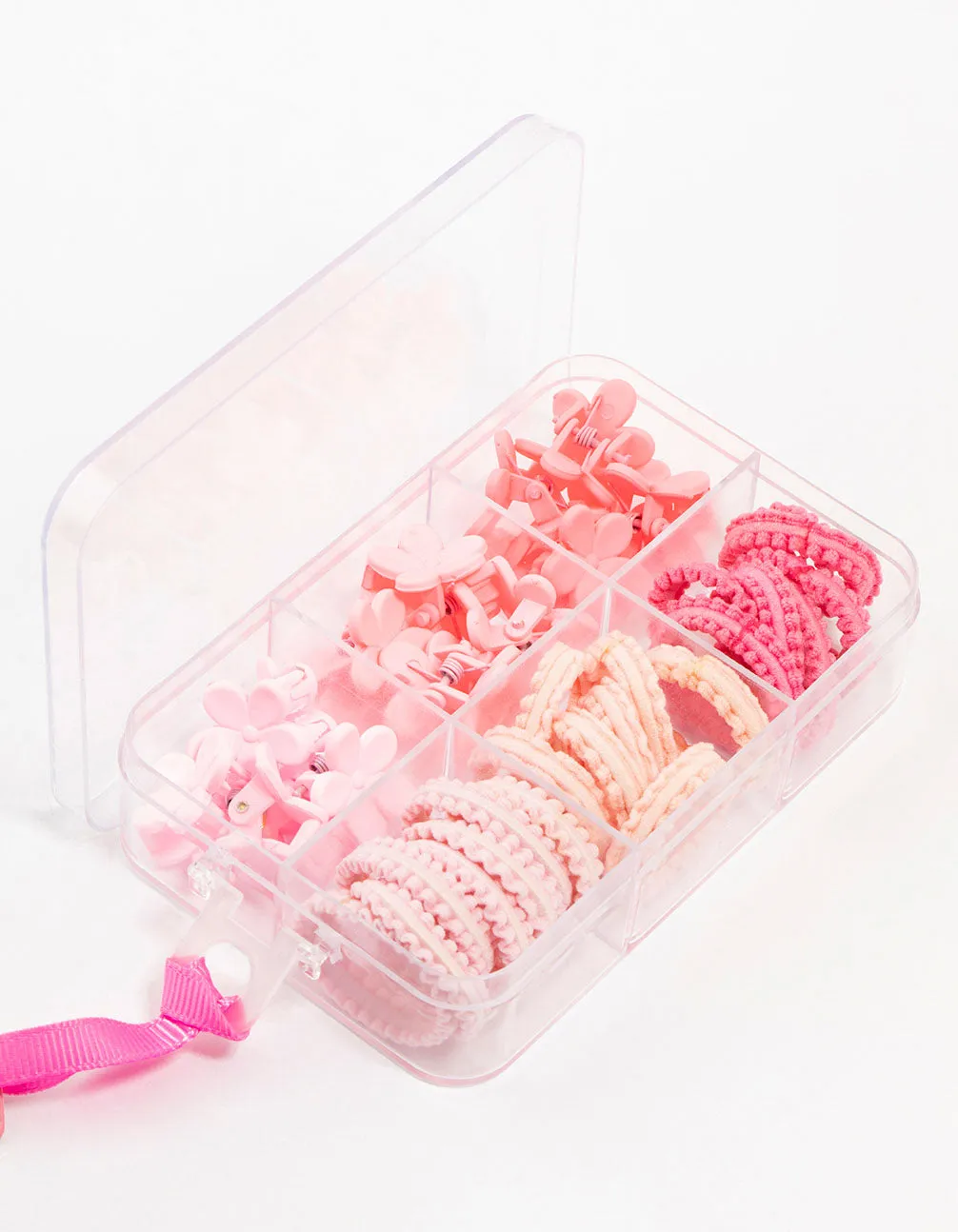 Kids Mixed Pink Hair Ties & Clips Pack