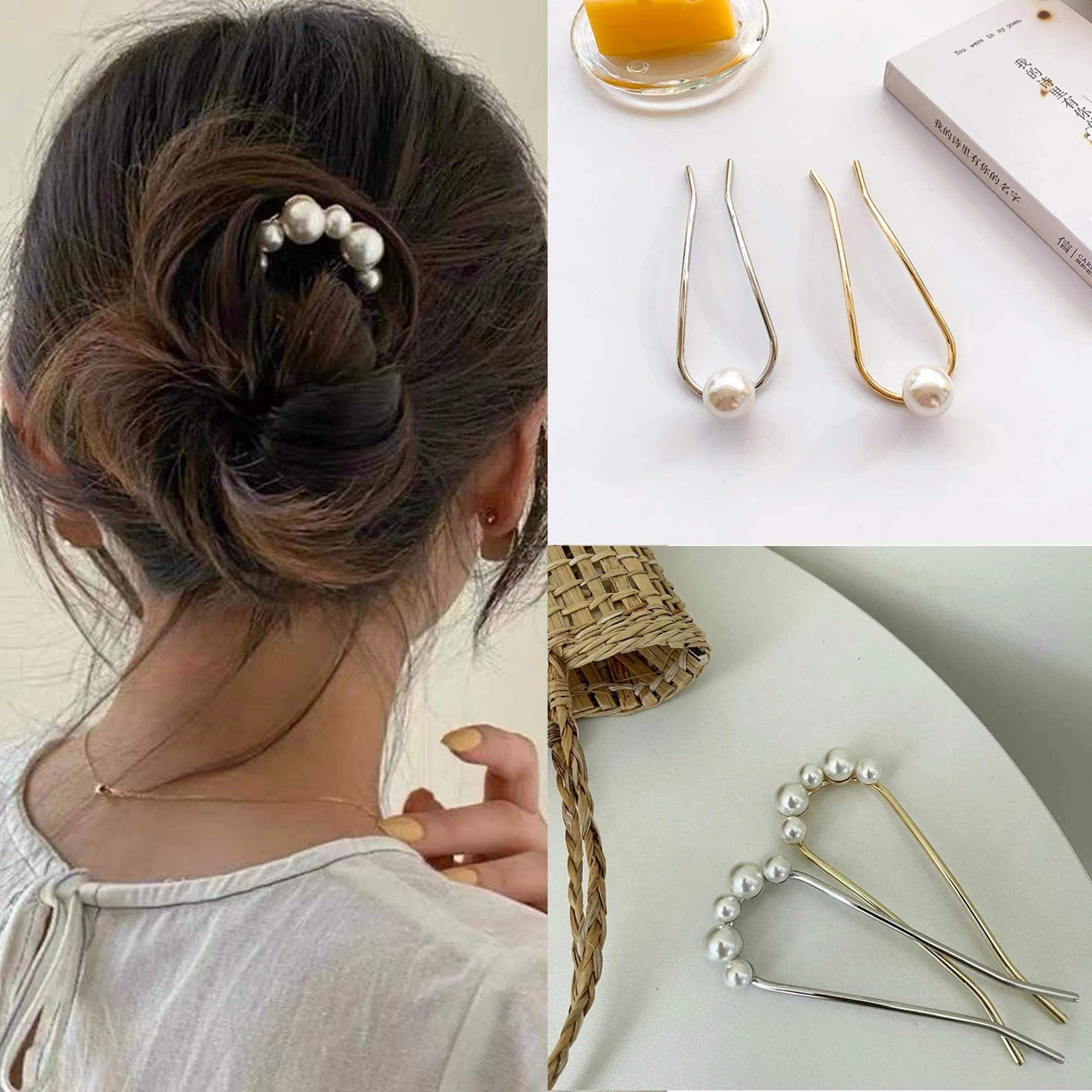Korean Pearl U Hairpins