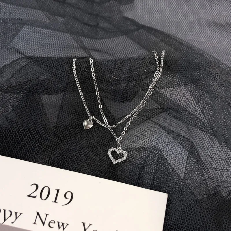 Love double layer niche design anklet