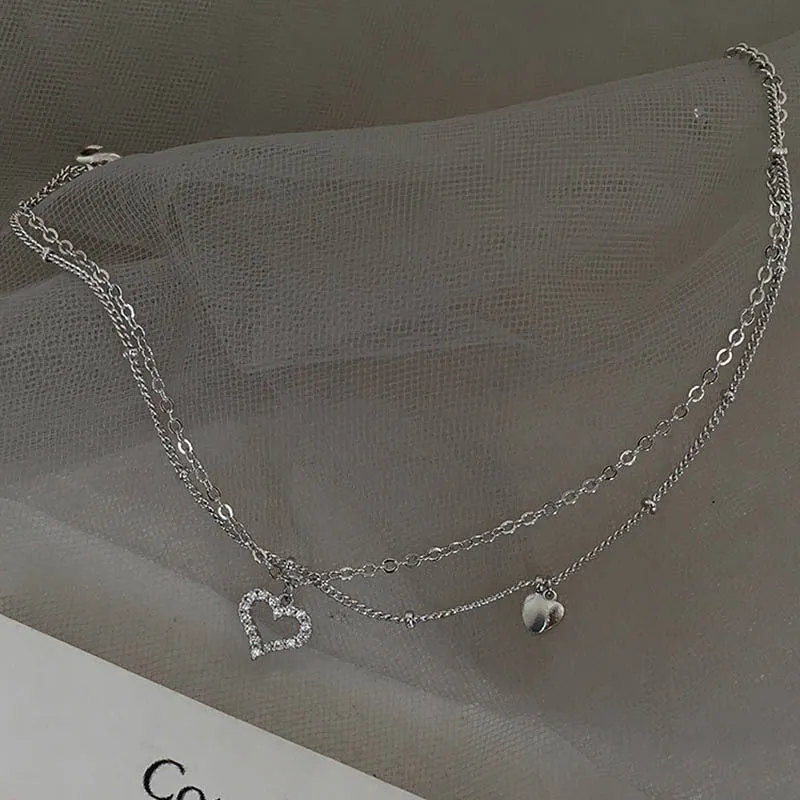 Love double layer niche design anklet