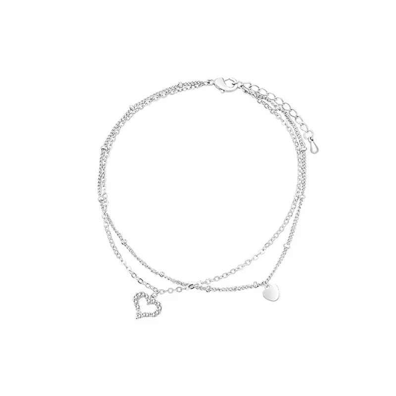 Love double layer niche design anklet