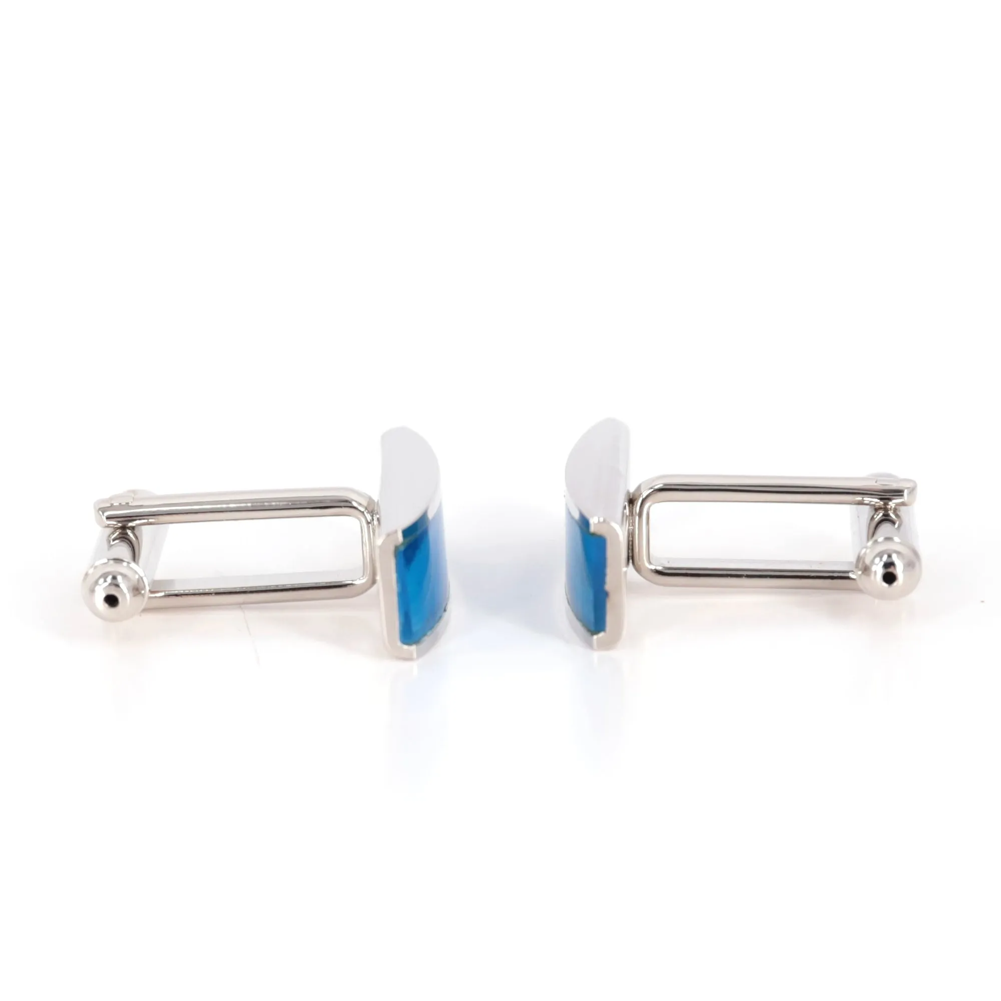 Marzthomson Fiber Optic Blue Rectangle Cufflinks (Online Exclusive)