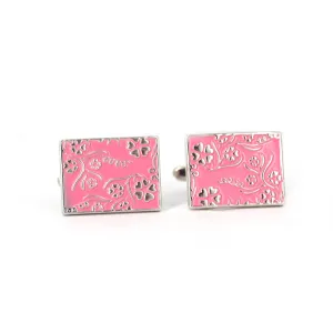 MarzthomsonRectangle Florist Design - Pink cufflinks (Online Exclusive)