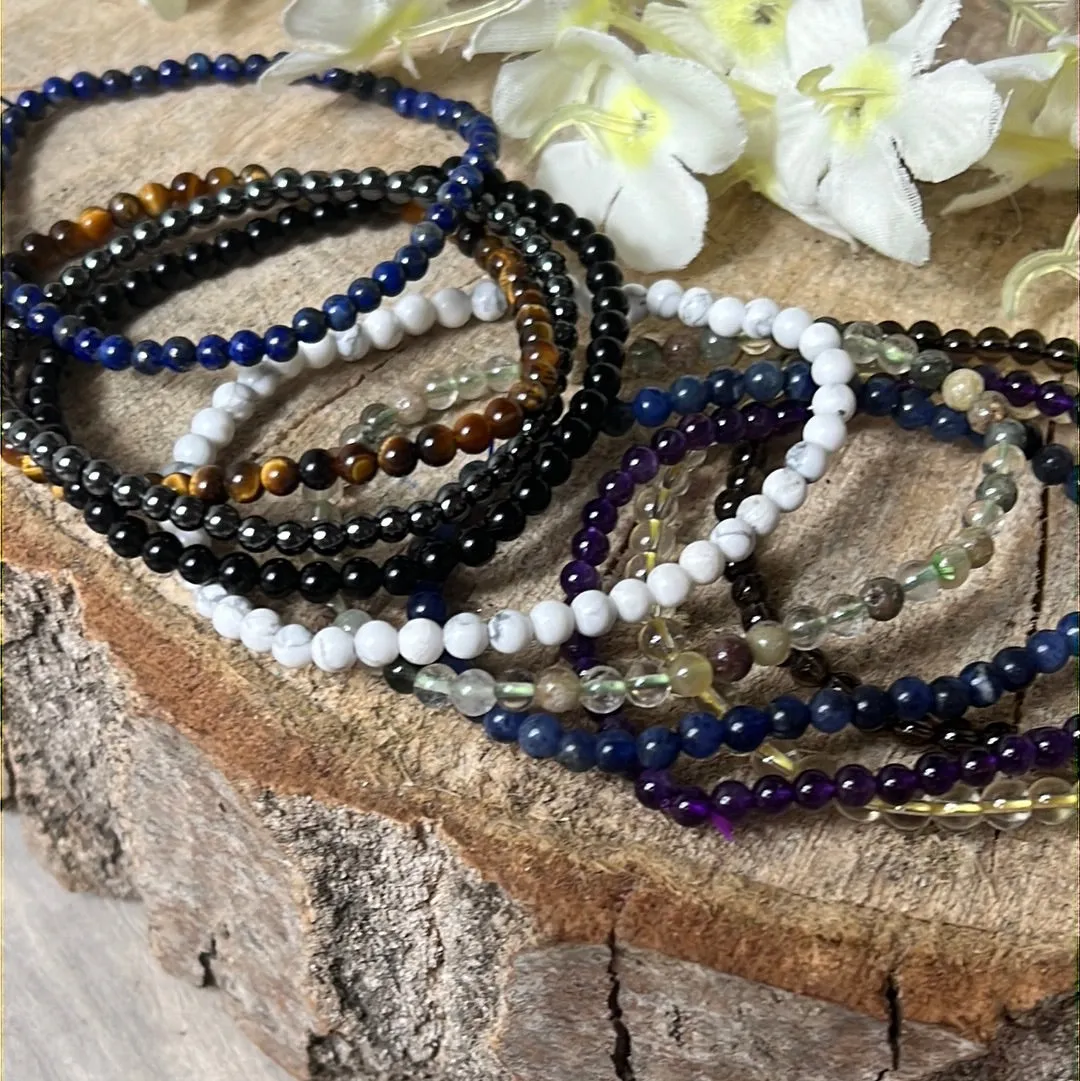 Mens / Larger Delicate - 4mm Bead Bracelet 8/9” or Anklets