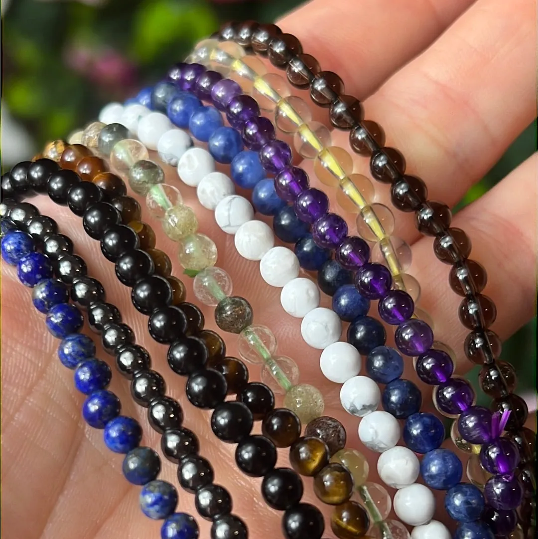 Mens / Larger Delicate - 4mm Bead Bracelet 8/9” or Anklets