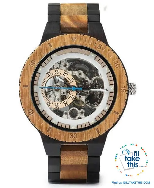 Men's Skeleton Style Wooden Watches - Love the Look!