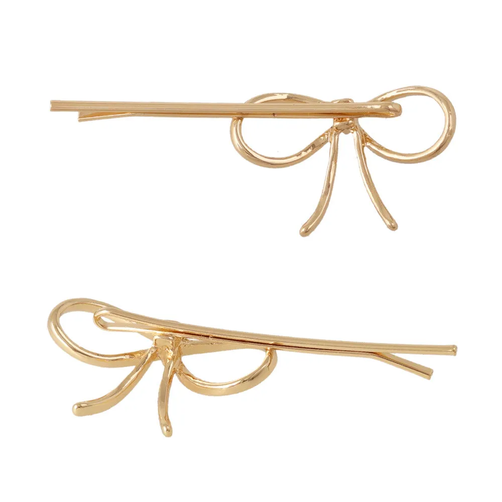 Metal Bow Hairpin Set