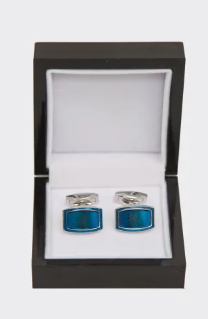 Metallic Blue Cufflinks