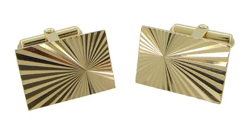 Mid-Century Antique Starburst Cufflinks in 14 Karat Gold